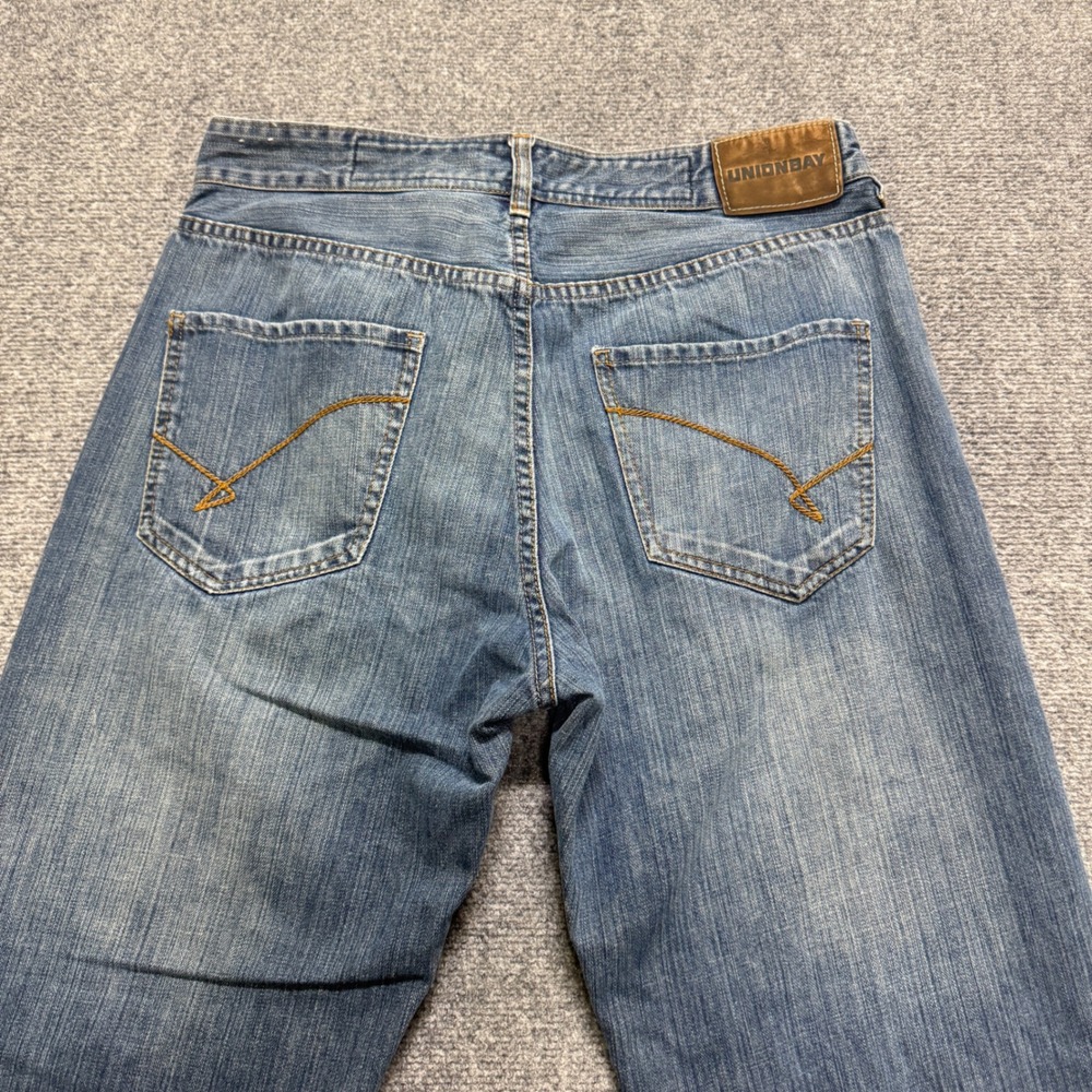 VTG Unionbay Denim Jeans Men's 36x32 Light Washed Blue Y2K Straight Leg